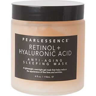Home Pearlessence Retinol + Hyaluronic Acid Anti-Aging Sleep Face and Neck Mask - 4 oz., A Lightweight Overnight Gel Mask, Formulated to Soothe, Hydrate, Even Skin Texture and Remove Wrinkles.