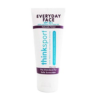 Thinksport Everyday Face Sunscreen - 2 ounce tube of naturally tinted sunscreen for daily protection